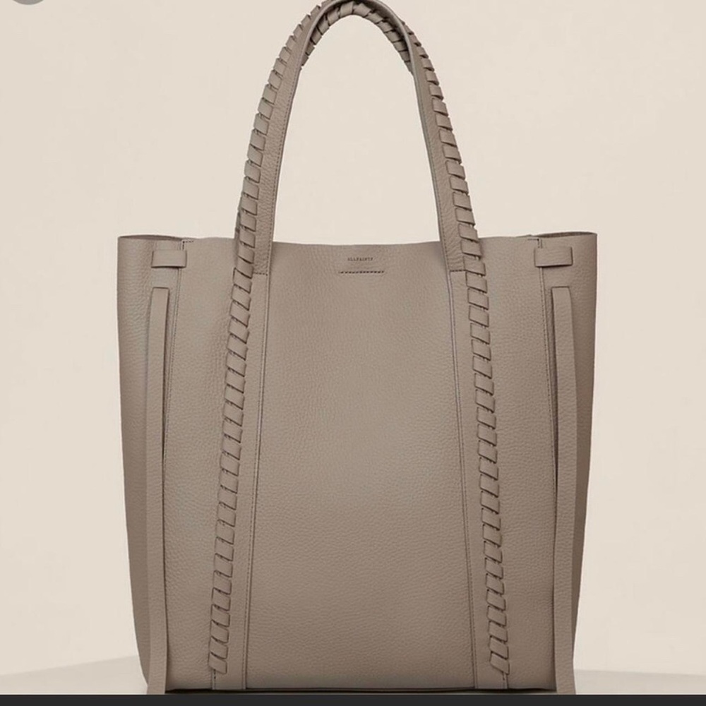 ALLSAINTS Leather Taupe Tote Bag